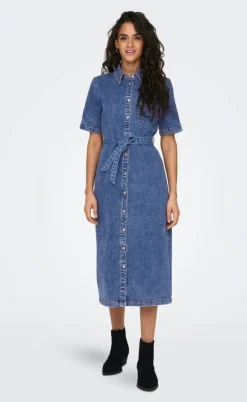 ONLY Kjole - Lana SS Long - Medium Blue Denim