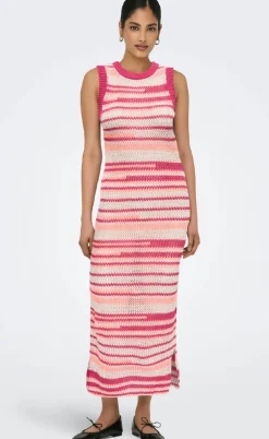 ONLY Kjole - Merida Life - Fuchsia Fedora Ecru/Papaya Punch