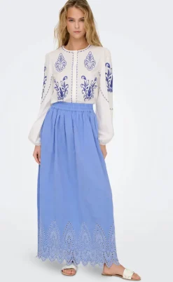 ONLY Nederdel - Tulum - Blue Bonnet