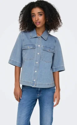 ONLY Skjorte - Belle - Light Blue Denim