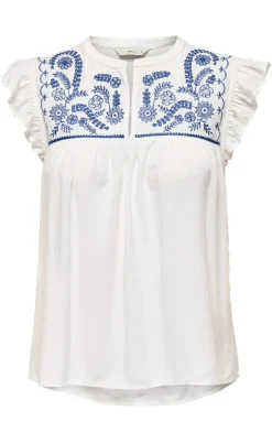 ONLY Top - Vestine - Cloud Dancer/Blue