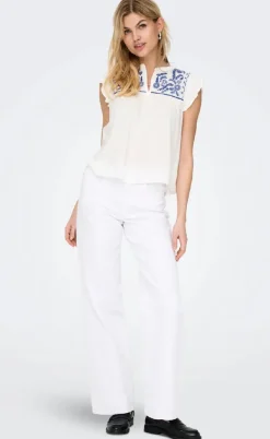 ONLY Top - Vestine - Cloud Dancer/Blue