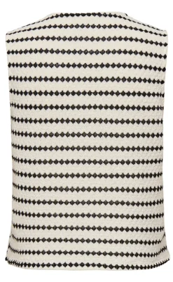 ONLY Vest - Eva Stripe - Cloud Dancer/Black