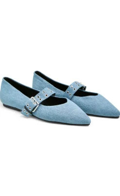 Pieces Ballerina - Saga Buckle - Medium Blue Denim
