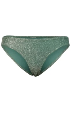 Pieces Bikini Underdel - Bling - Dark Green/Silver Lurex