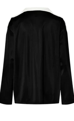 Pieces Bluse - Grace - Black/Bright White