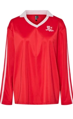 Pieces Bluse - Grace - High Risk Red/Pink A Boo Stripe