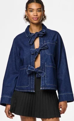 Pieces Bluse - Ofelia Bow - Medium Blue