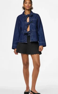 Pieces Bluse - Ofelia Bow - Medium Blue