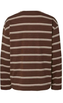 Pieces Bluse - Sadie - Chicory Coffee/Cloud Dancer