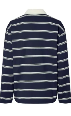 Pieces Bluse - Sadie - Maritime Blue/Cloud Dancer