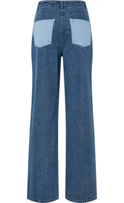 Pieces Bukser - Famy - Light Blue Denim/Medium Blue