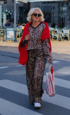 Pieces Bukser - Grace - Black Leo w. Black Stripes