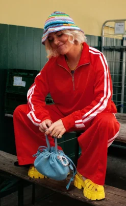 Pieces Bukser - Grace - High Risk Red/Pink A Boo Stripe