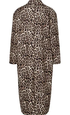 Pieces Frakke - Savannah Long - Black/Leo