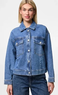 Pieces Jakke - Elma - Medium Blue Denim