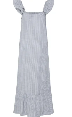 Pieces Kjole - Apia - Coronet Blue/Bright White