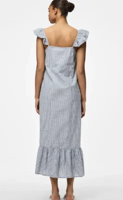 Pieces Kjole - Apia - Coronet Blue/Bright White