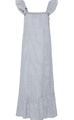 Pieces Kjole - Apia - Coronet Blue/Bright White