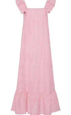 Pieces Kjole - Apia - Pink Lemonade/Bright White