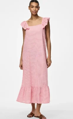 Pieces Kjole - Apia - Pink Lemonade/Bright White