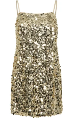 Pieces Kjole - Disco - Gold Colour Sequins