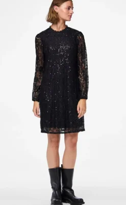 Pieces Kjole - Olline Lace Sequins - Black