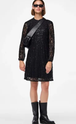Pieces Kjole - Olline Lace Sequins - Black