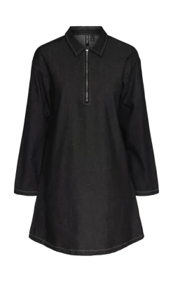 PIECES Kjole - Shirley Short Denim - Black Denim