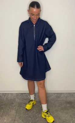 PIECES Kjole - Shirley Short Denim - Black Denim