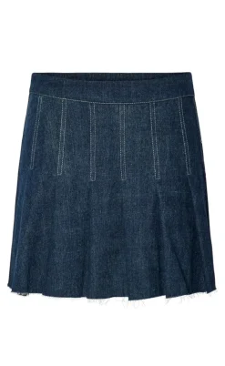 Pieces Nederdel - Fabia - Dark Blue Denim