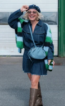 Pieces Nederdel - Fabia - Dark Blue Denim