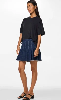 Pieces Nederdel - Fabia - Dark Blue Denim