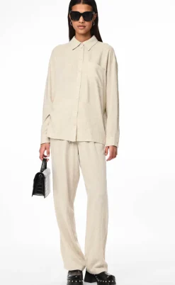 Pieces Skjorte - Pia - Birch/Melange