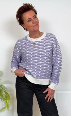 Pieces Strik - Diana - Cloud Dancer/Lavender