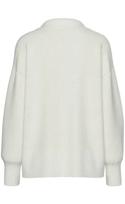 Pieces Striktrøje - Malou Polo - Cloud Dancer Melange