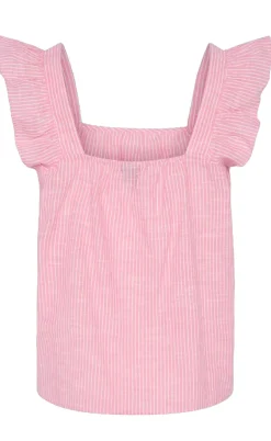 Pieces Top - Apia - Pink Lemonade/Bright White