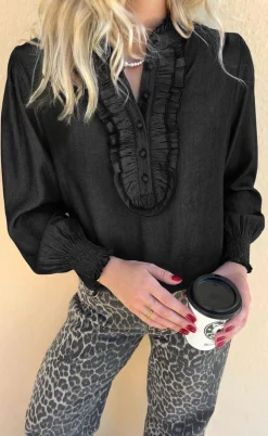 Say INA Copenhagen Bluse / Skjorte - Cami - Black Denim Look