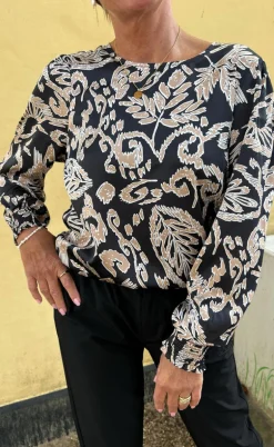 Say INA Copenhagen Bluse - Chili - Brown Leaf