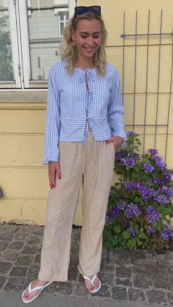 Say INA Copenhagen Bluse - Cornelia - Blue / White Stripe (vendbar)