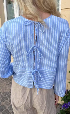 Say INA Copenhagen Bluse - Cornelia - Blue / White Stripe (vendbar)