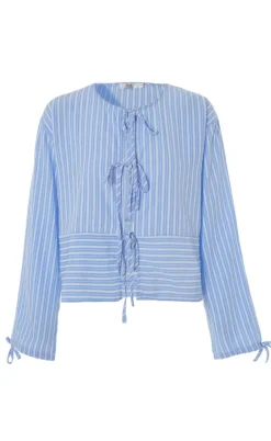Say INA Copenhagen Bluse - Cornelia - Blue / White Stripe (vendbar)