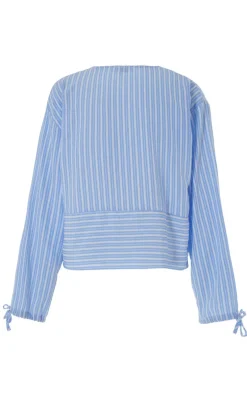 Say INA Copenhagen Bluse - Cornelia - Blue / White Stripe (vendbar)