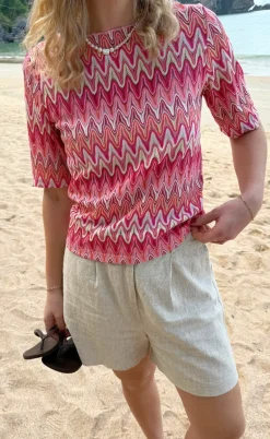 Say INA Copenhagen Bluse - Diana - Pink Zig Zag