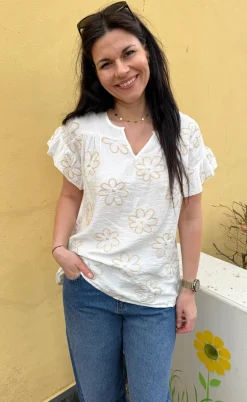 Say INA Copenhagen Bluse - Emma - Flower Embroidery