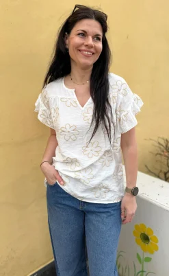 Say INA Copenhagen Bluse - Emma - Flower Embroidery