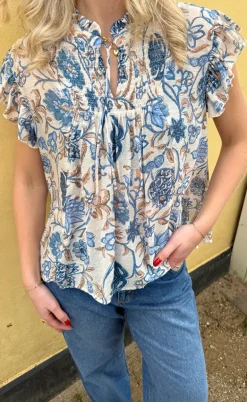 Say INA Copenhagen Bluse - Emmi - Blue Flowers