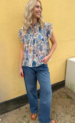 Say INA Copenhagen Bluse - Emmi - Blue Flowers