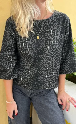 Say INA Copenhagen Bluse - Lara - Grey Leopard