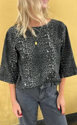 Say INA Copenhagen Bluse - Lara - Grey Leopard